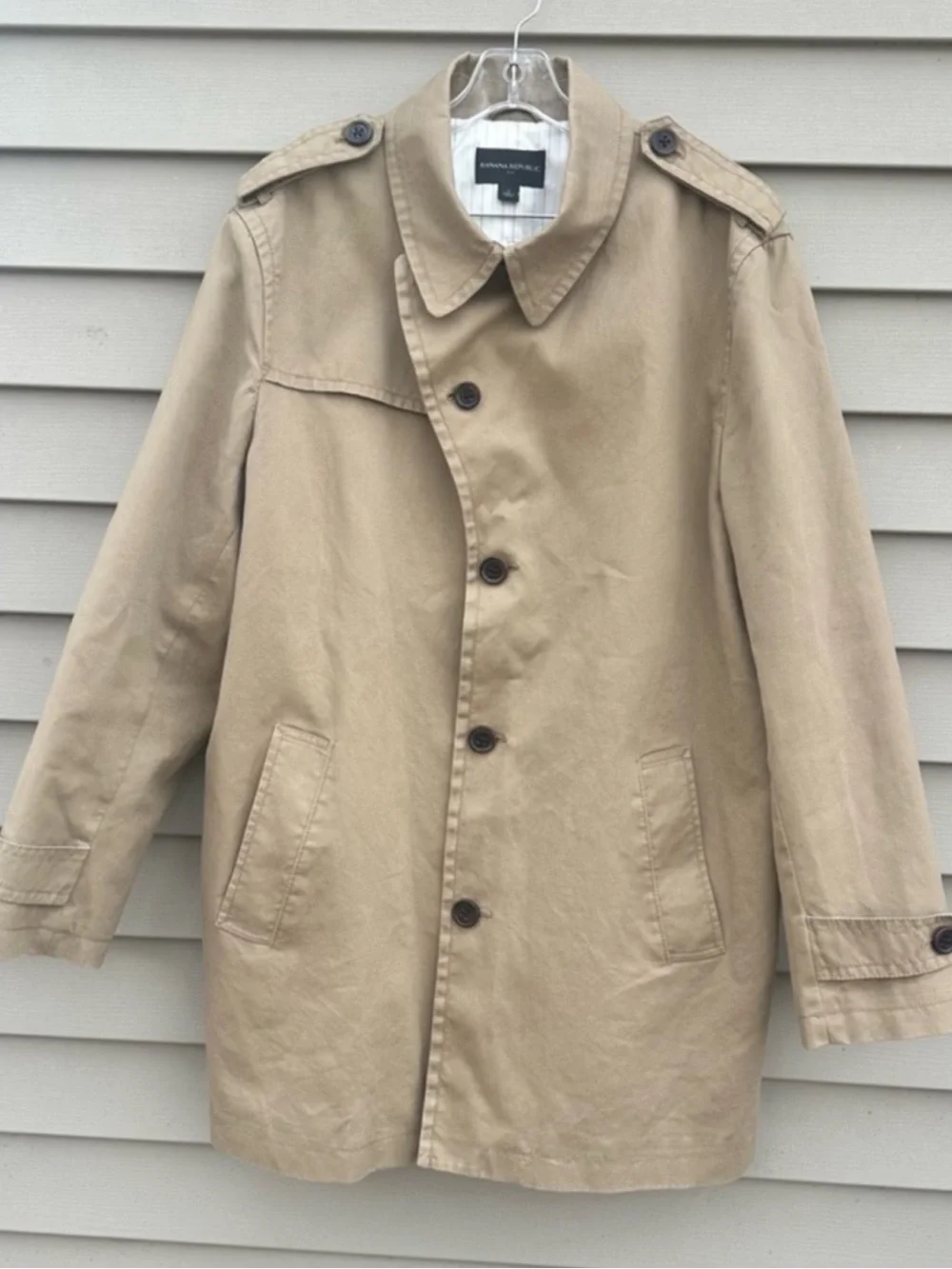 Banana Republic khaki trench coat jacket men’s XL